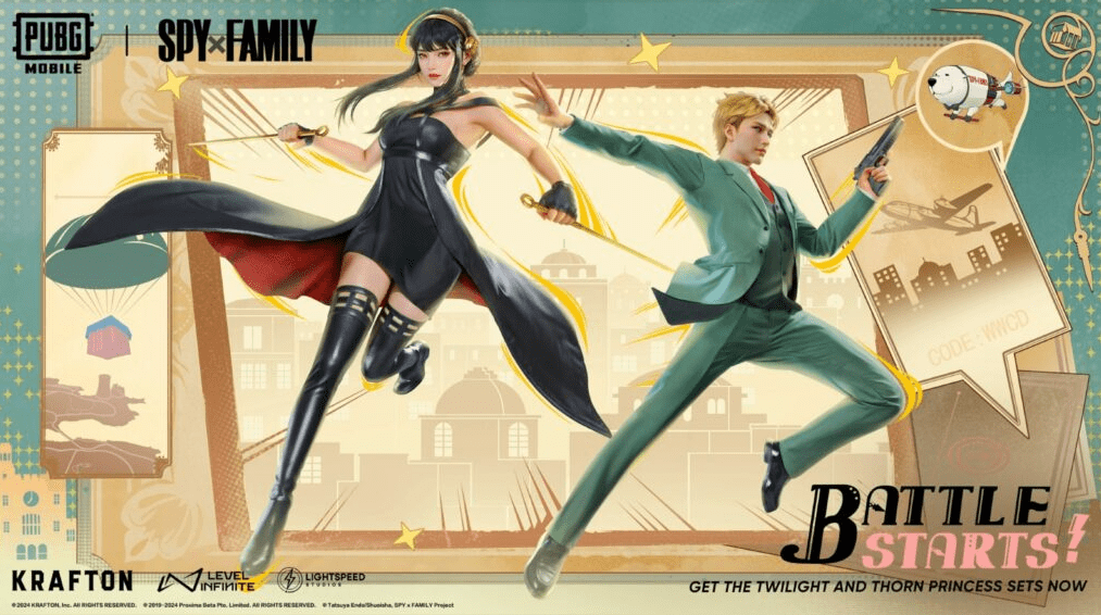 Take out foes as a sizzling assassin or a sophisticated agent in the Spy x Family partnership for PUBG - Image 3