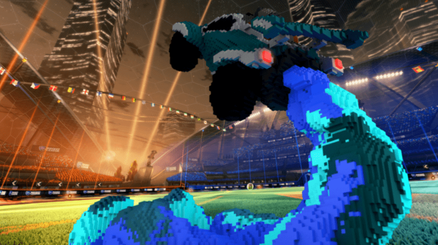 Minecraft Meets Rocket League: Player Constructs Spectacular Football Arena in Virtual Collaboration! - Image 2