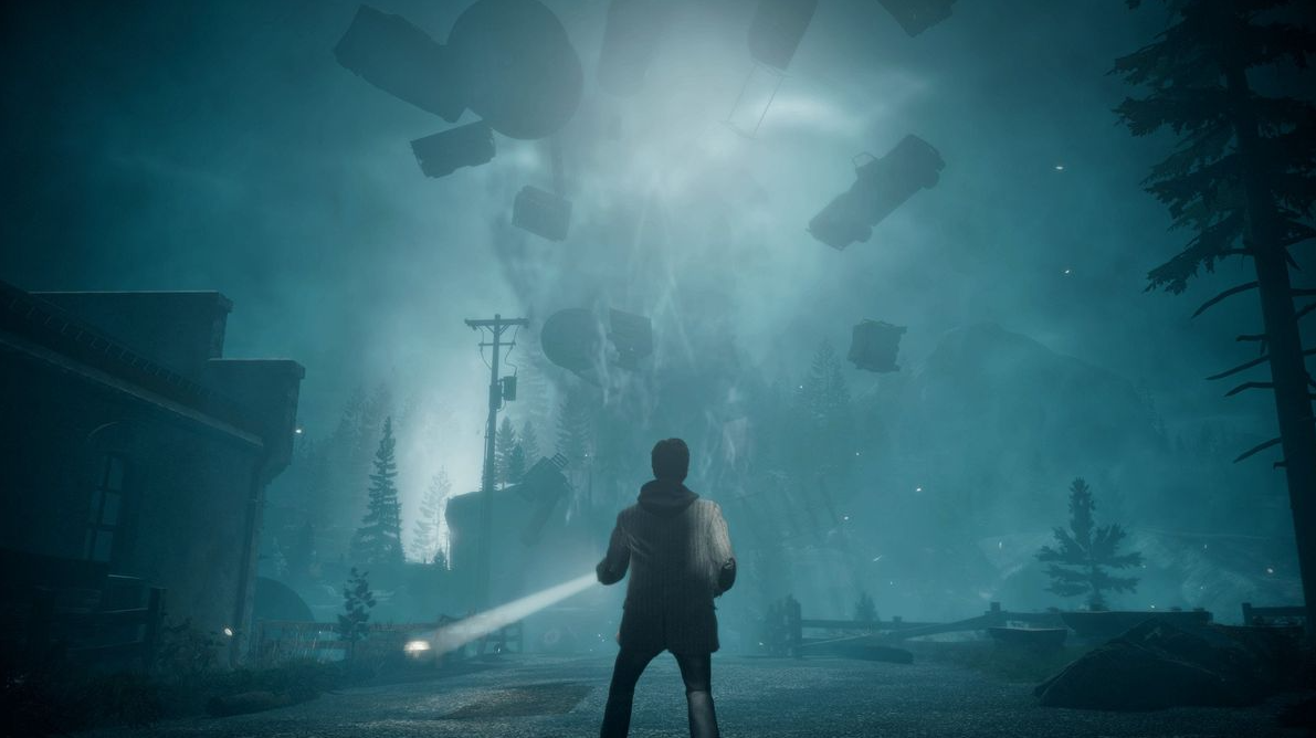 Alan Wake looks like a tornado is coming