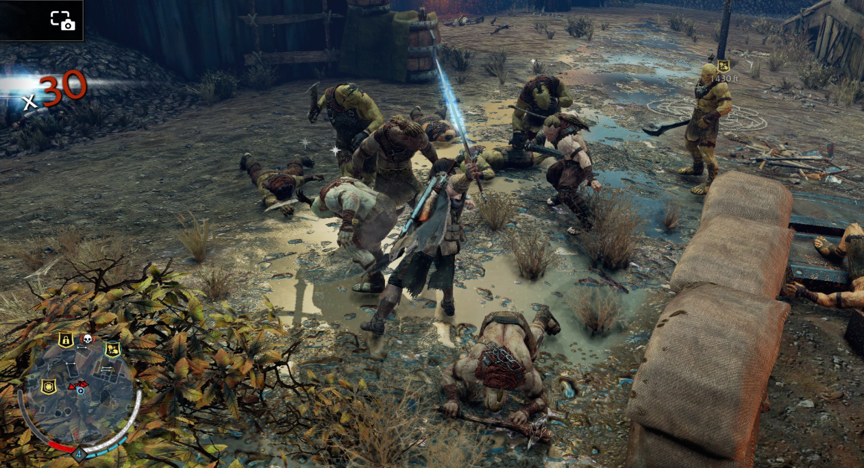 Middle-earth Shadow of Mordor battle with enemies