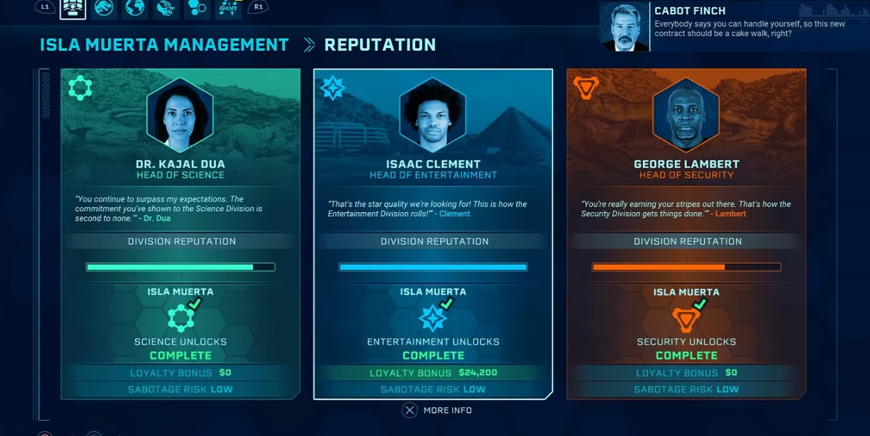 Jurassic World Evolution contract