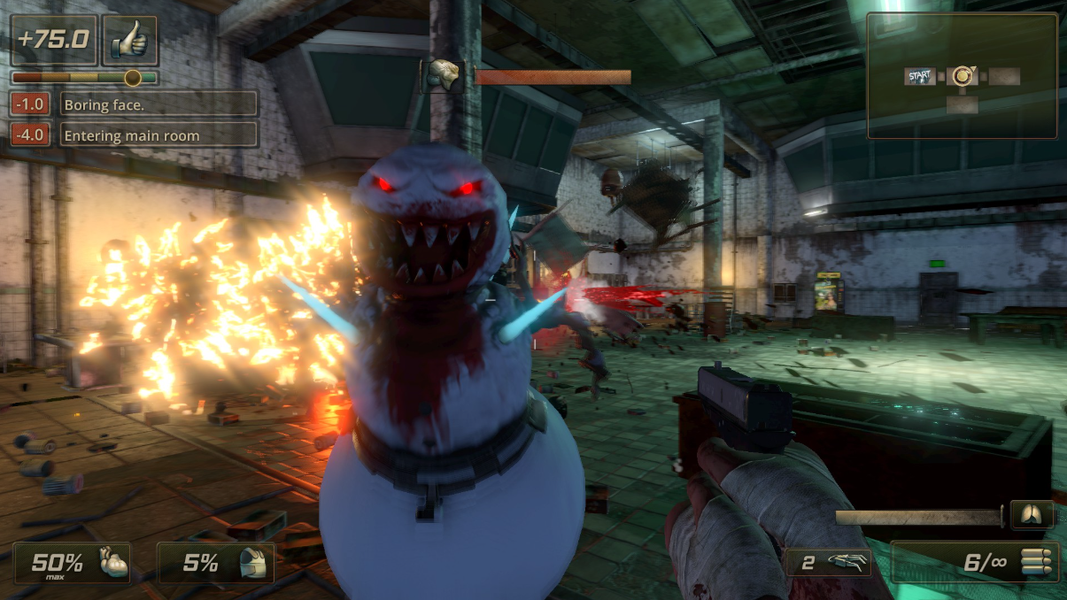 Killing Room Evil Snowman and Weapons