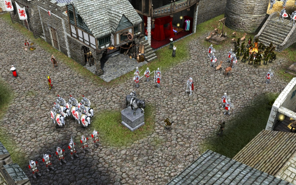 Stronghold 2 Steam Edition Troops and Statue Gameplay
