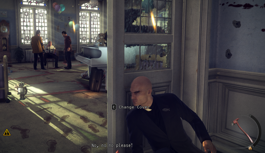 Hitman Absolution hides behind a wall