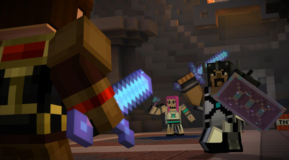 Minecraft Story Mode - A Telltale Games Series Characters With Sword