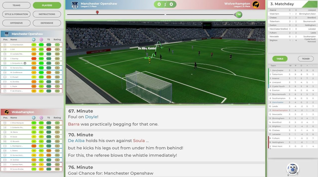 GOAL! The Club Manager Gameplay