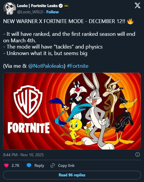 Fortnite is getting a new mode from Warner Bros, and it will feature updated physics - Image 2