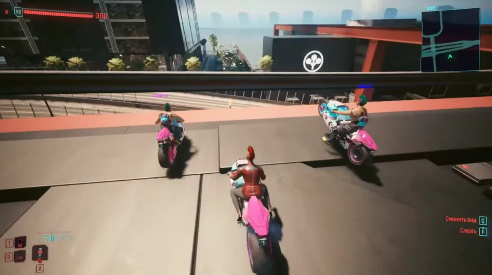 Footage of the Cyberpunk 2077 motorcycle mod online