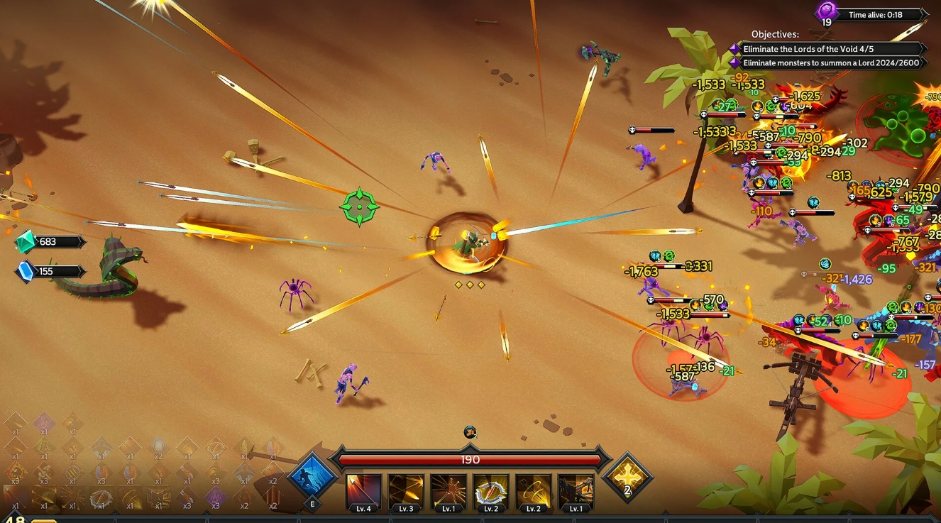 Combat system in Soulstone Survivors