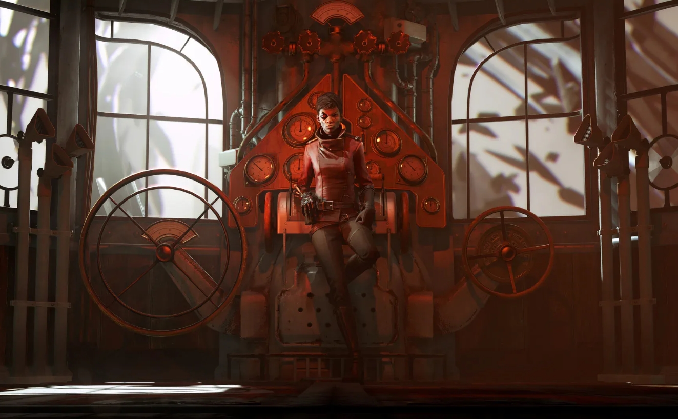 Billie Lurk standing in a mechanical room with red lighting