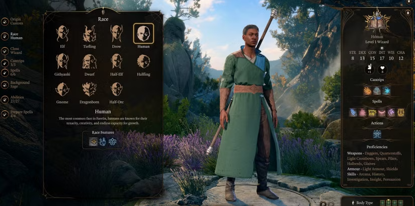 BG3 class selection screen