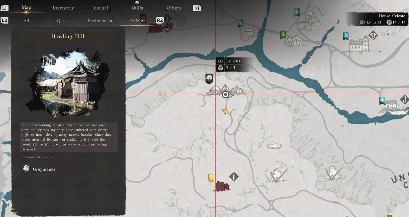 Camp map interface view