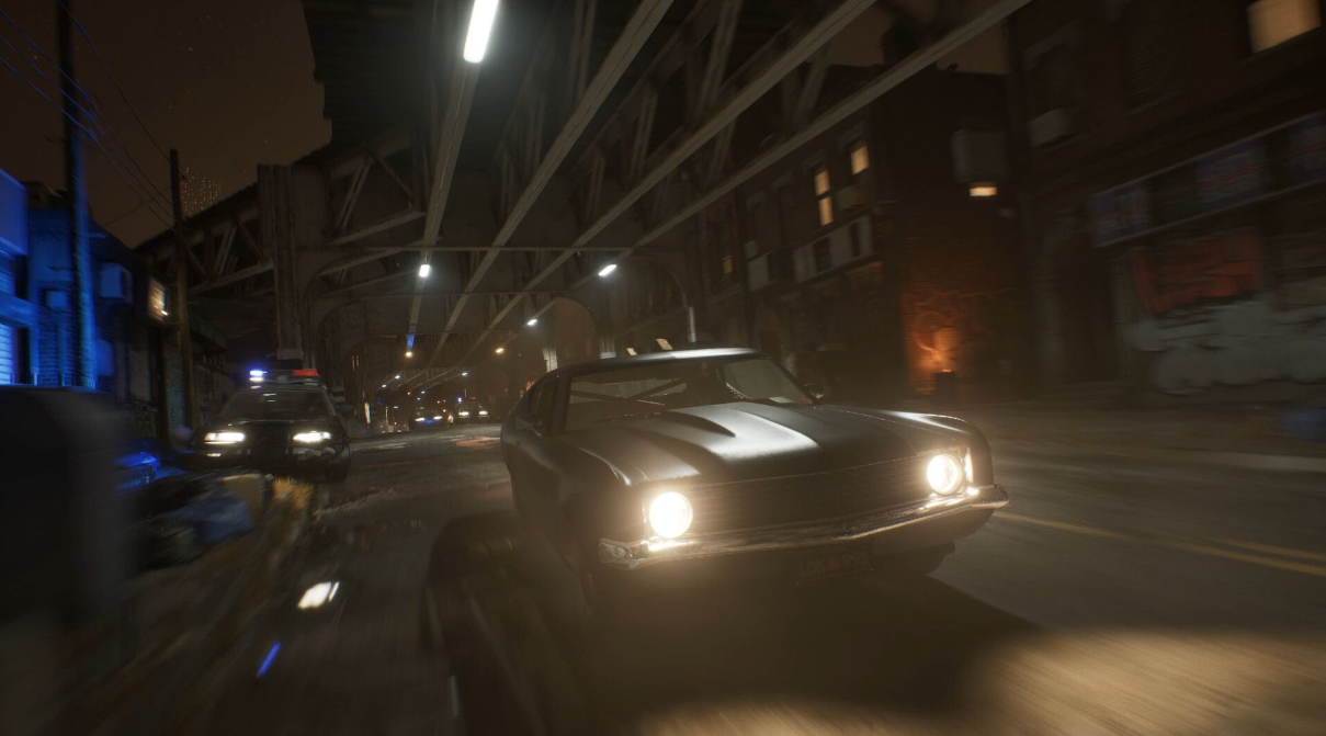 Dark city dystopian streets