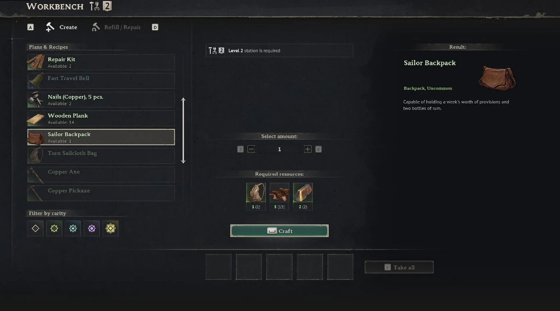 Expand your inventory in Windrose