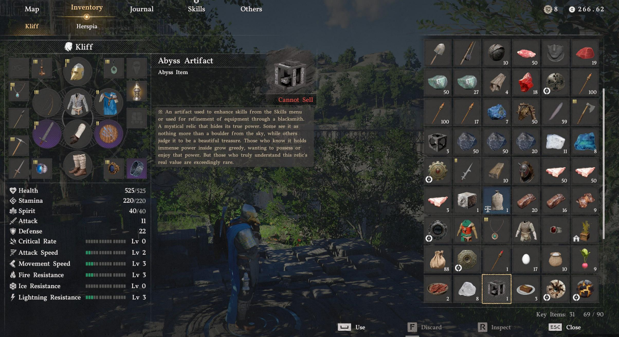 Quest list menu tab