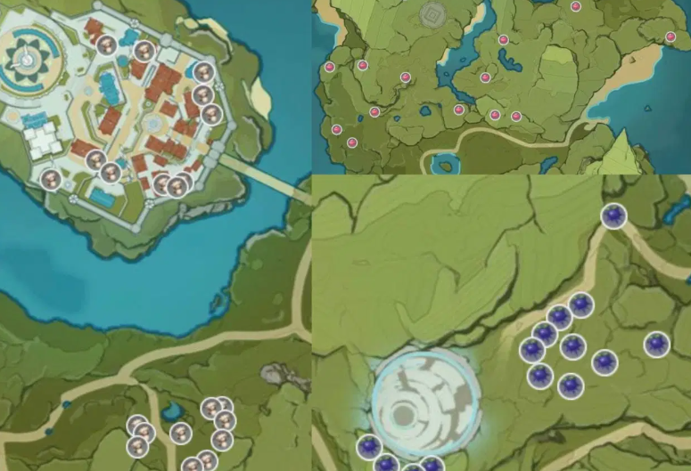 Mondstadt liyue farming map