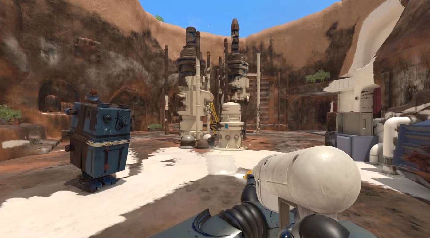 PowerWash Simulator 2 Star Wars DLC cleaning equipment on Tatooine