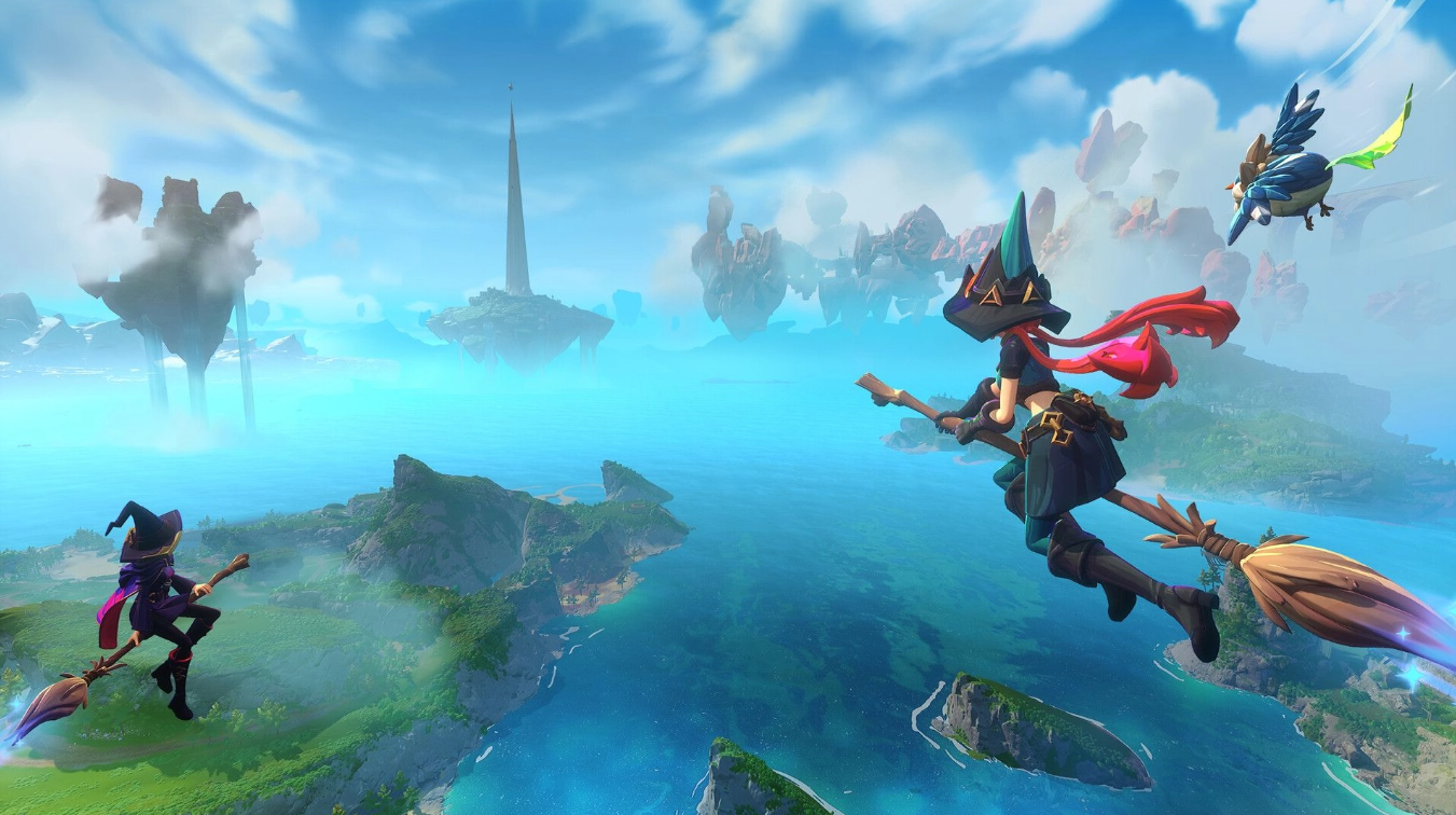 Witchspire flying on a broom