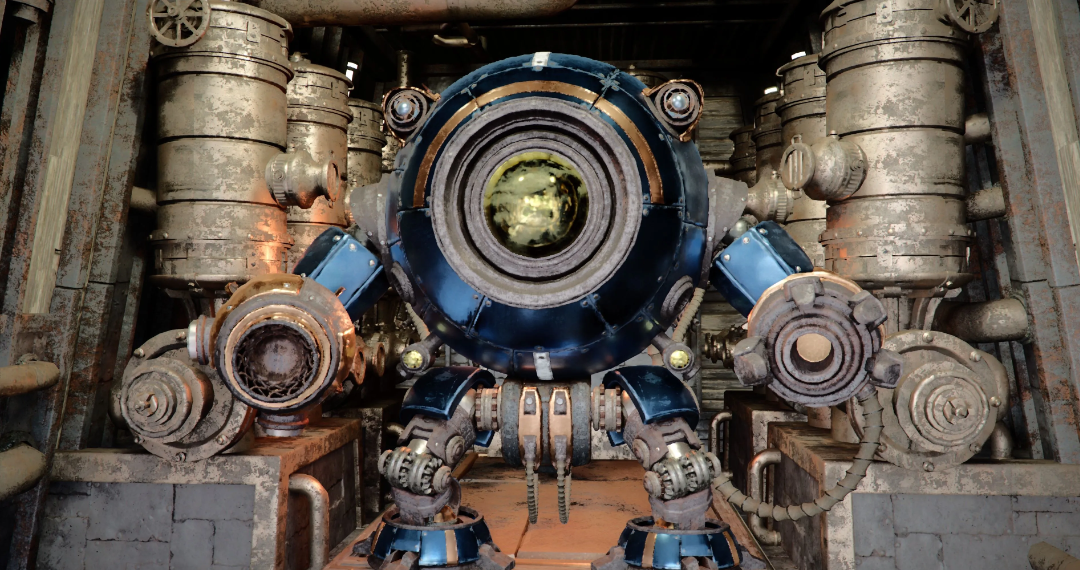 Damaged ATAG mech garage
