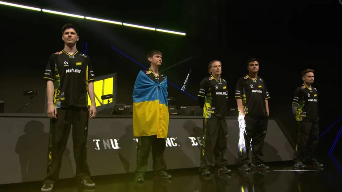 NAVI roster on stage at IEM Atlanta 2026 — winners of the S-Tier Counter-Strike 2 tournament