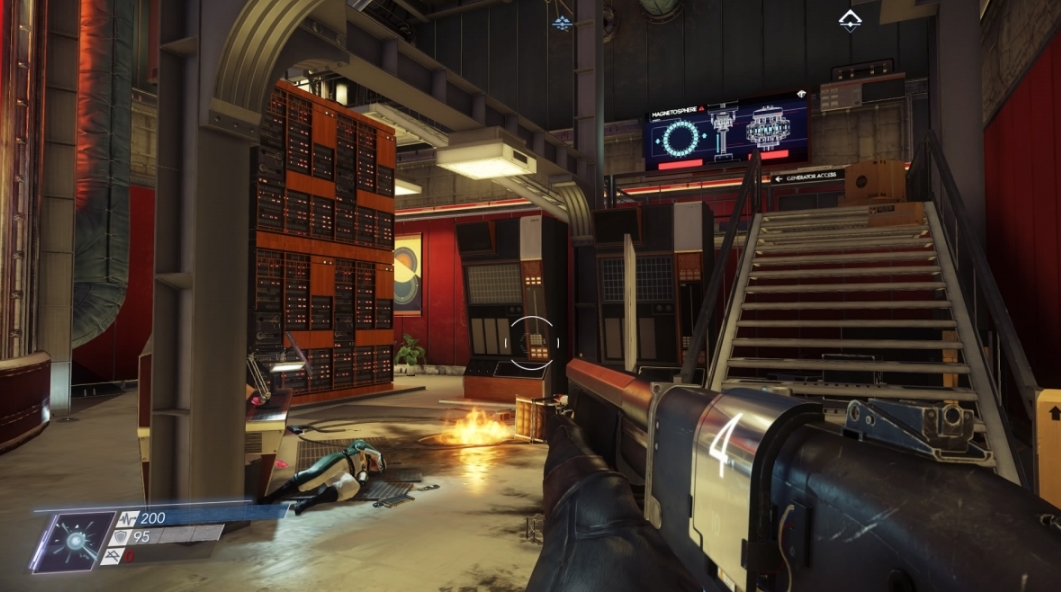 combat scene inside Talos 1 station in Prey