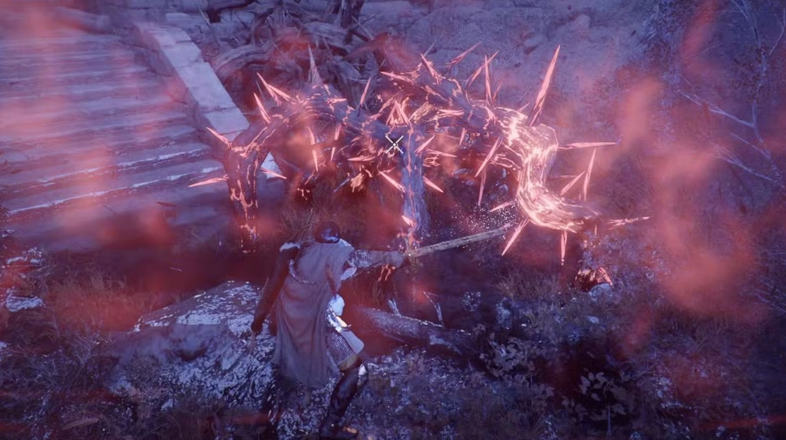 Red thorny vines ruins