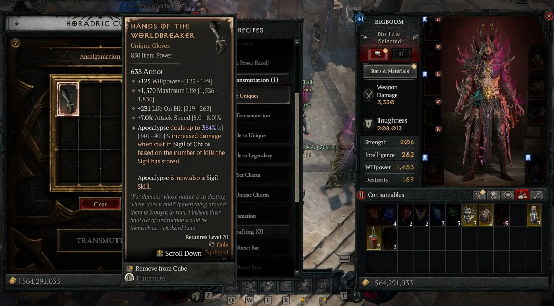 Worldbreaker Gloves Diablo 4 build