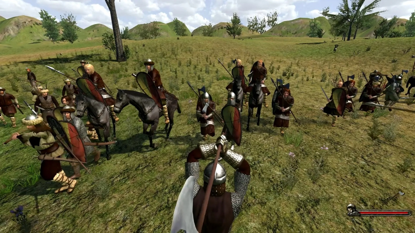 large medieval battle gameplay in Mount and Blade Warband