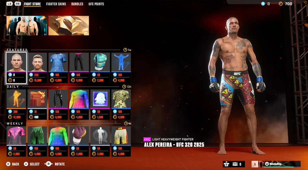 How to Unlock All Alex Pereira Skins in UFC 6: Division-by-Division Guide - Image 3