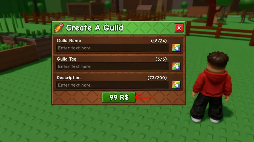 Create Grow Garden guild