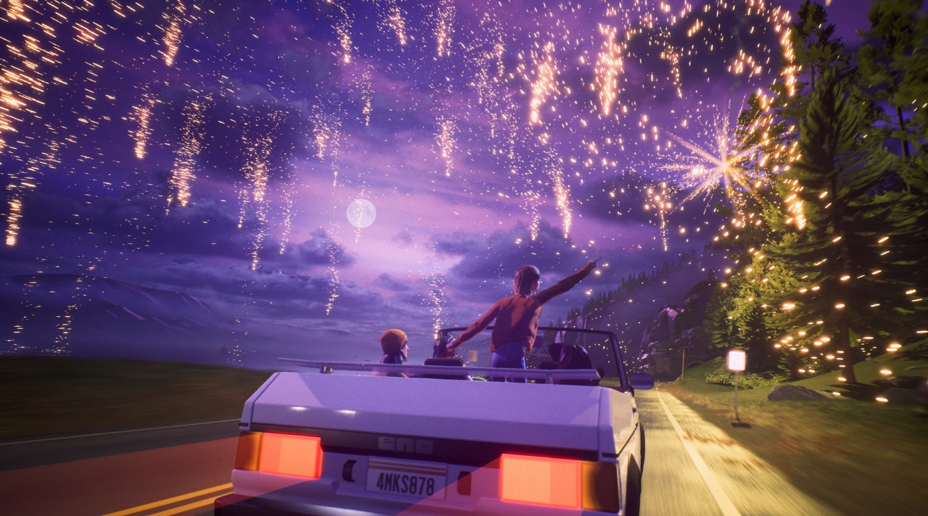 Players driving through fireworks in Forza Horizon 6 as the game maintains around 2 million daily active users