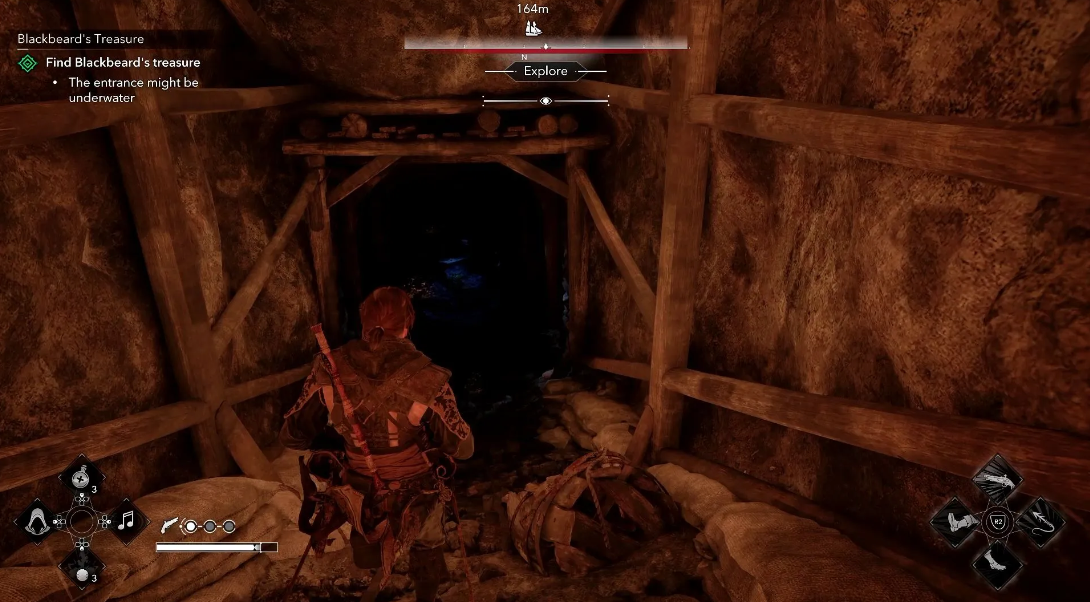 Underwater cave entrance