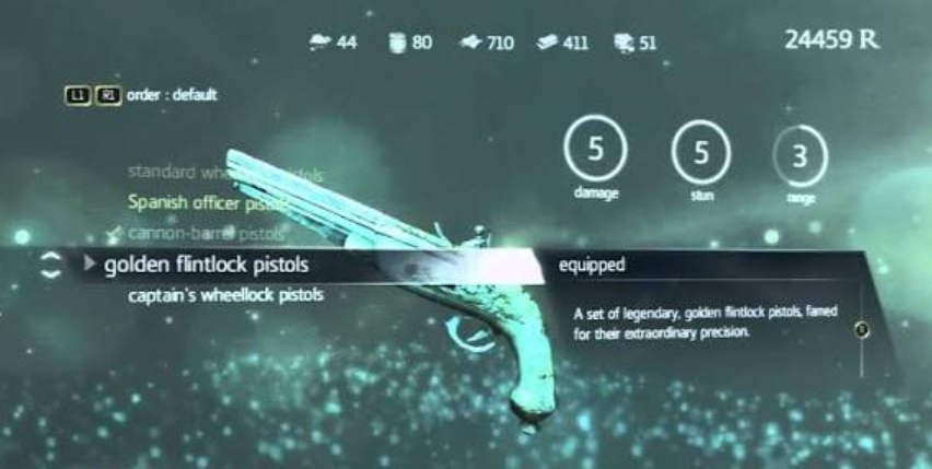 Golden Flintlock Pistols