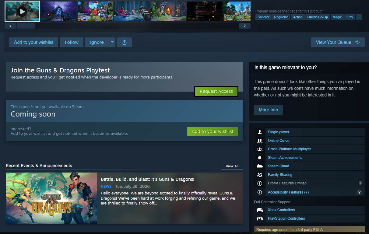 Steam playtest signup