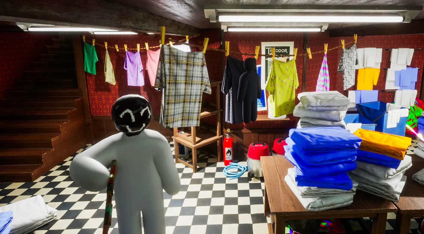 Meccha Chameleon gameplay with a player hiding among household objects using camouflage in one of Steam's most popular indie games of 2026