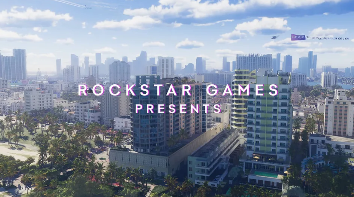 Rockstar Games Presents — Vice City skyline from the GTA VI trailer, backend updates spotted on the studio's official website