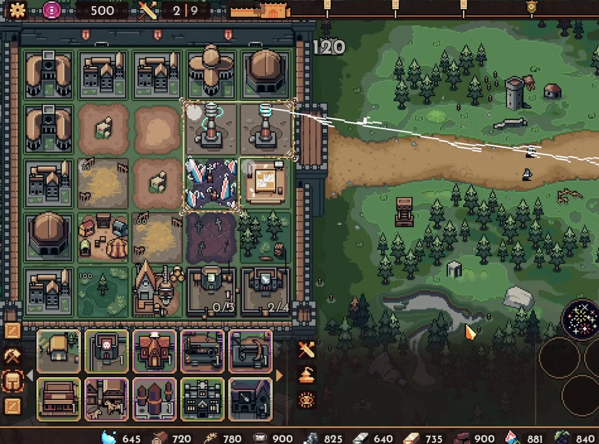 The King is Watching gameplay showing kingdom management and castle defense