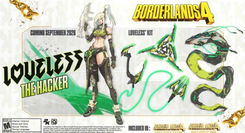 Borderlands 4 — new Vault Hunter Loveless, Story Pack 2 with FL4K, and DLC release date September 10 - Image 1