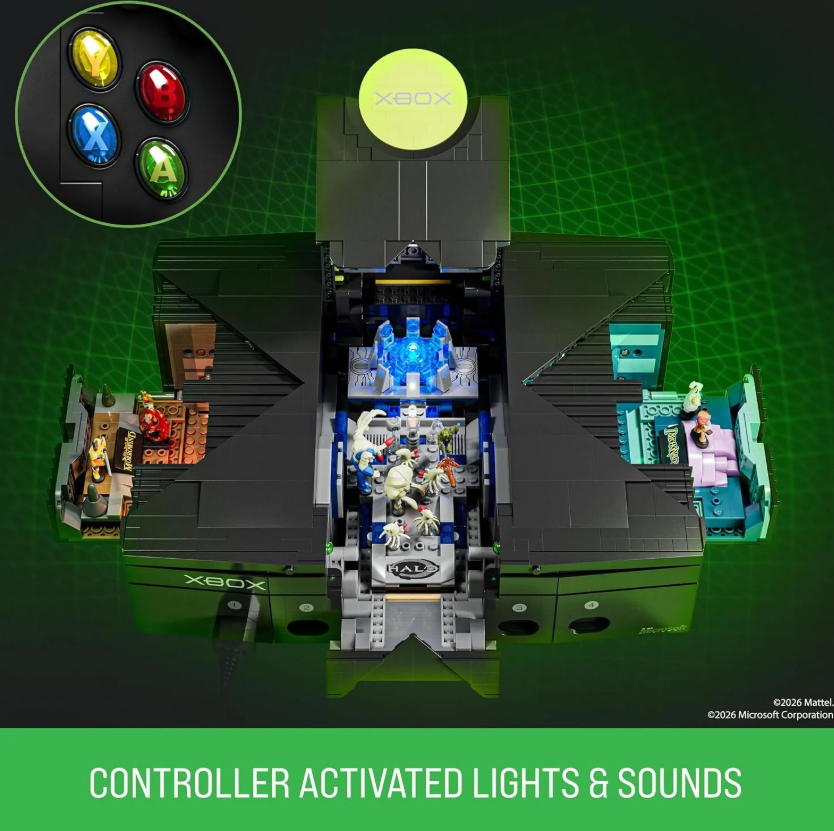 Mattel Brick Shop Xbox building set with Halo, Morrowind and Psychonauts dioramas