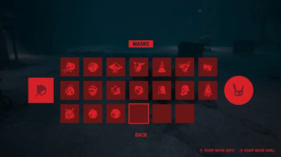 Mask menu in REANIMAL