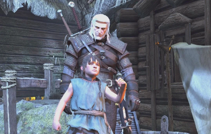 Villagers reacting to Geralt