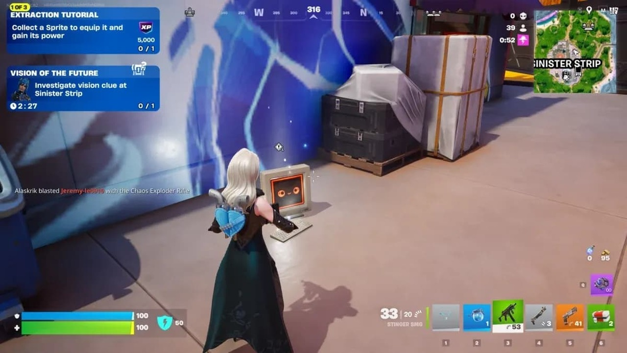 Fortnite characters move through a current Chapter 7 location