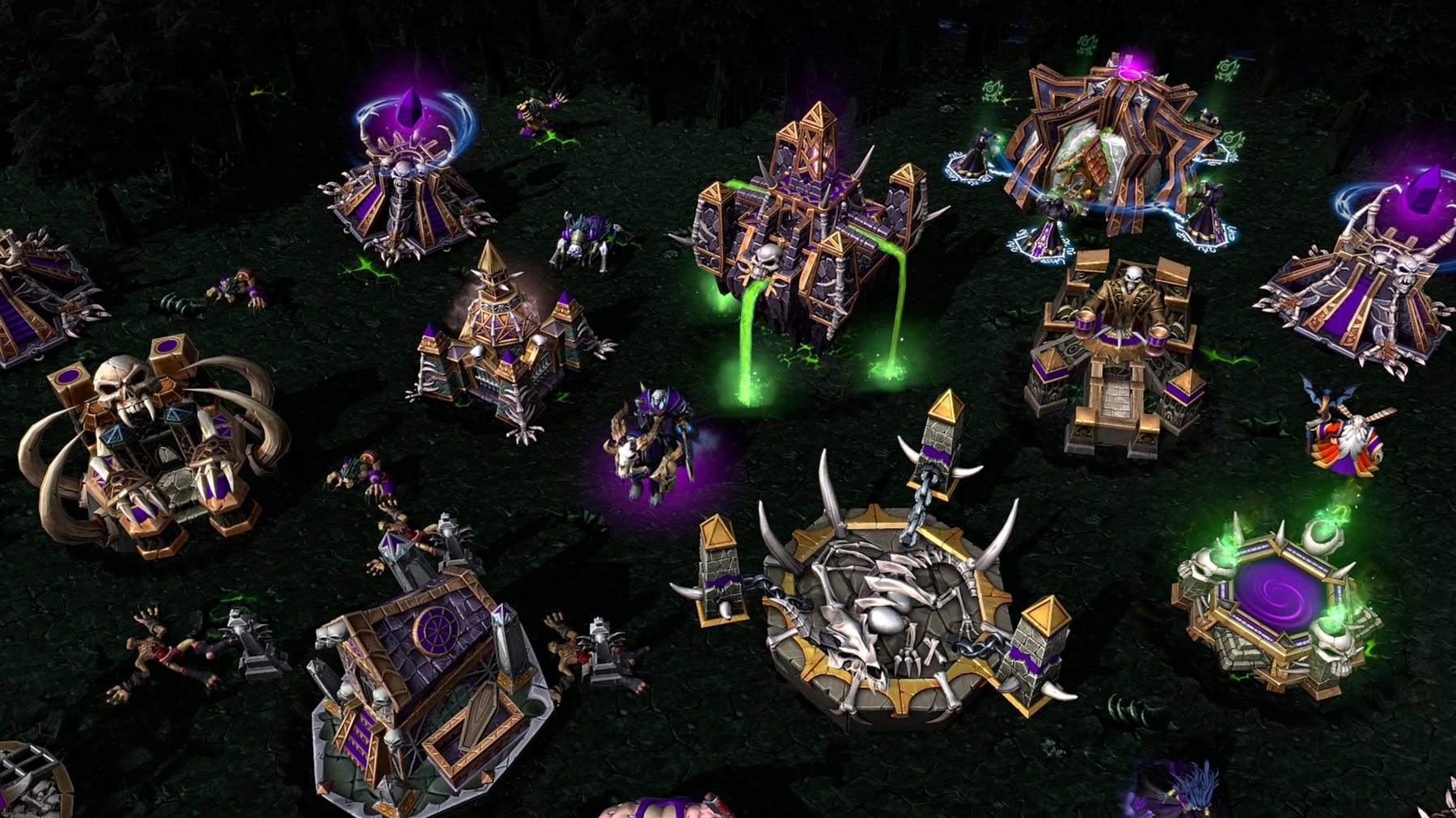 The updated Undead buildings shown on the official Warcraft III website.