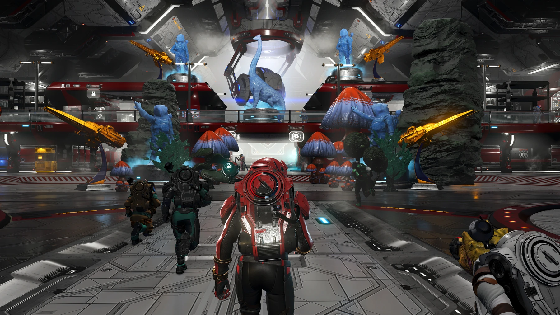 A station interior in the Cosmos update.